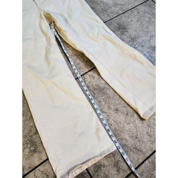 Michael Kors Size 18W Off White Bootcut Jeans Silver Hardware Comfortable - Picture 6 of 16